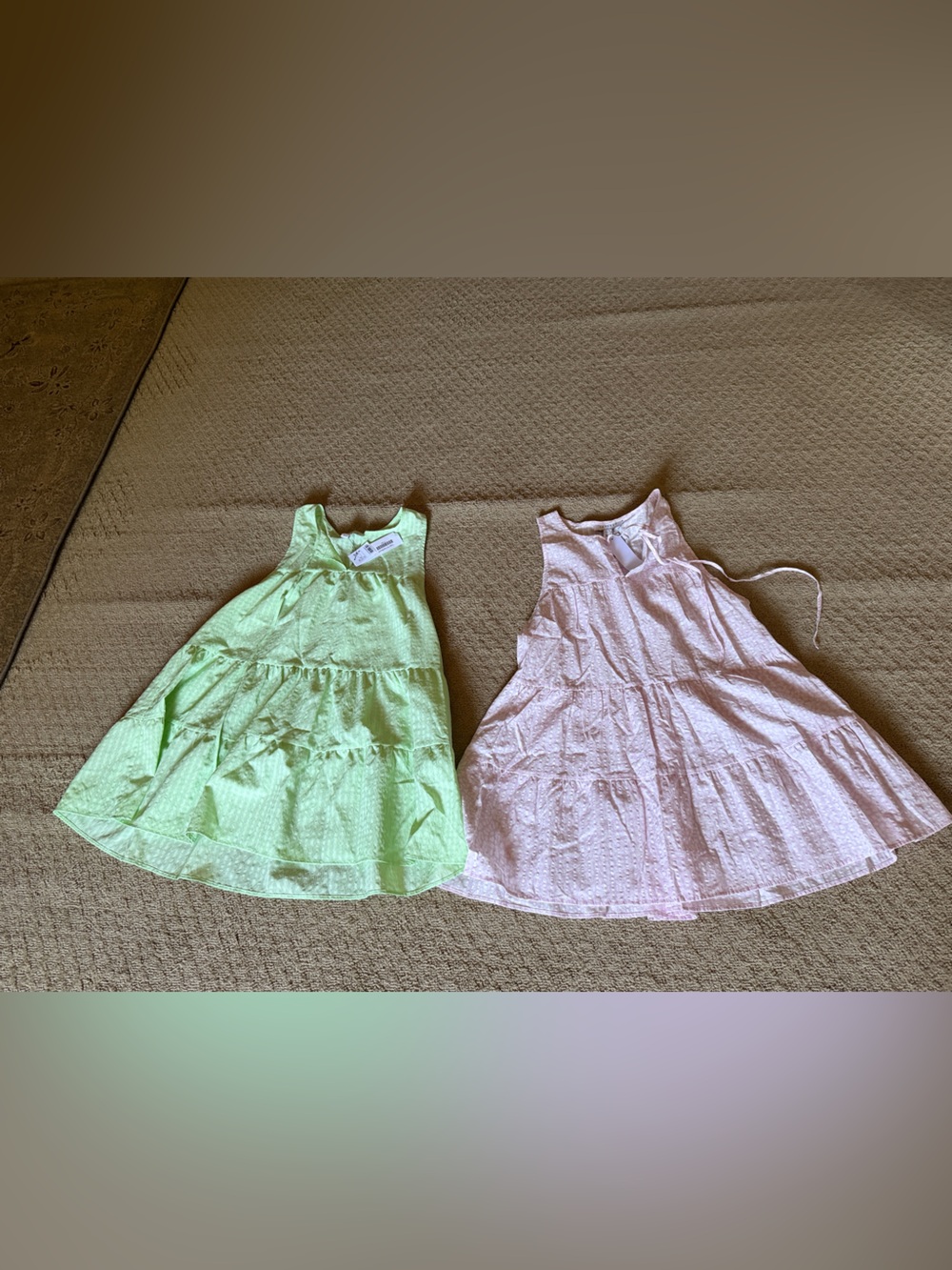Topshop Eyelet tops— Light Green and Pale Pink